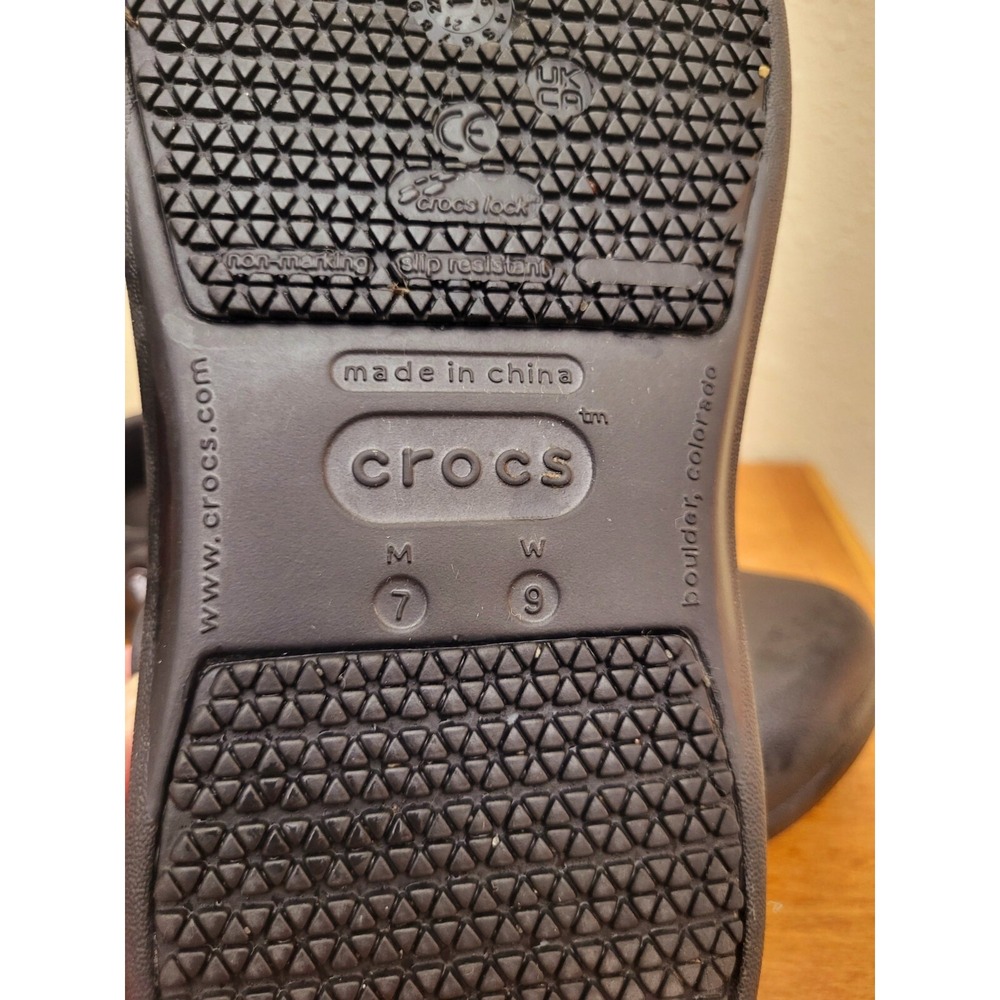 Crocs Specialist Vent Mens 7 / Womens 9 Shoes Slip-on Black Work Clog Comfort - Picture 9 of 9